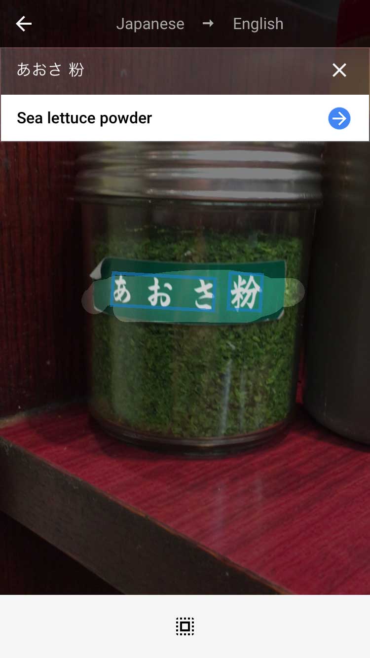 Condiment translation for 'sea lettuce powder', which is likely a mistranslation for seaweed powder.